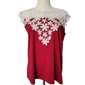 Lace Maroon Boho Top Cottagecore Hippie Feminine Romantic Burgandy M Love U Dear